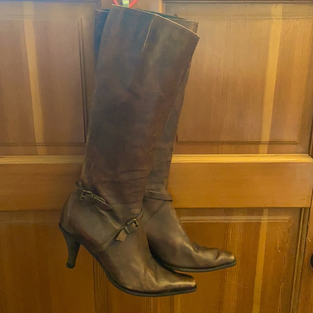 Franco Martini retro brown leather tall boots 8.5